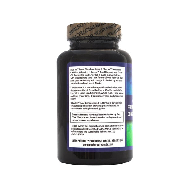 Green Pastures Fermented Cod Liver Oil and Concentrated Butter Oil 120 capsules