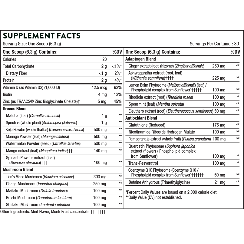 Thorne Daily Greens Plus 189 grams (30 serves)