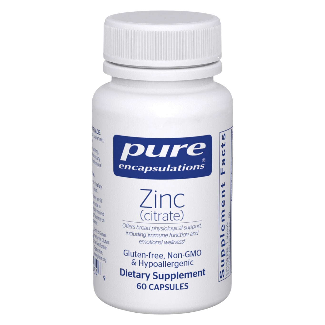 Pure Encapsulations Zinc Citrate 60 Capsules