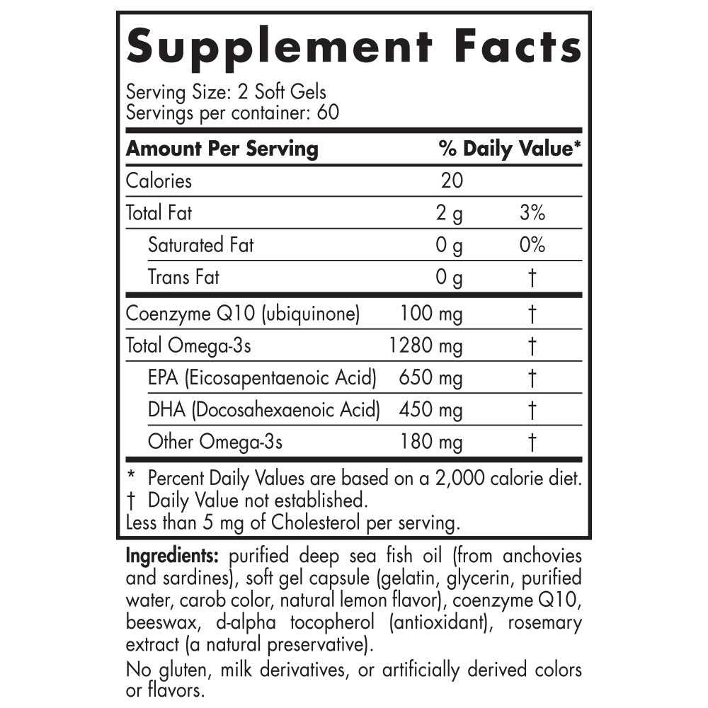 Nordic Naturals ProOMEGA COQ10 120 Softgels