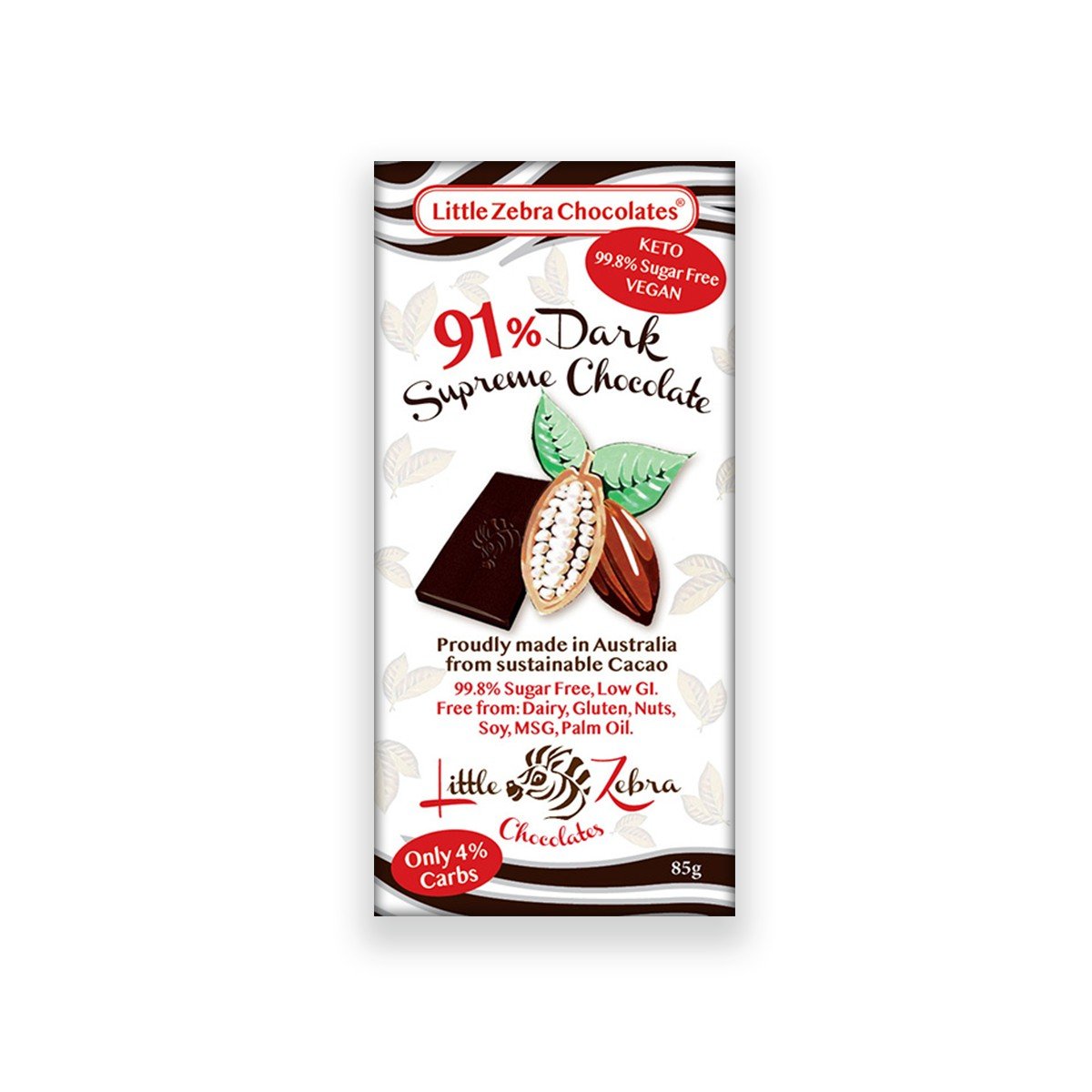 Little Zebra Chocolates - Chocolate Bar 85g