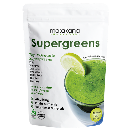 Matakana Superfoods SuperGreens Top 7 Organic Super Green Powders 200g pouch